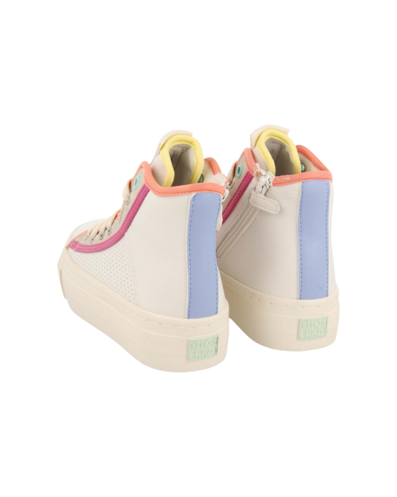 Lajinha Girls White Boot Sneakers With Colourful Details image 3