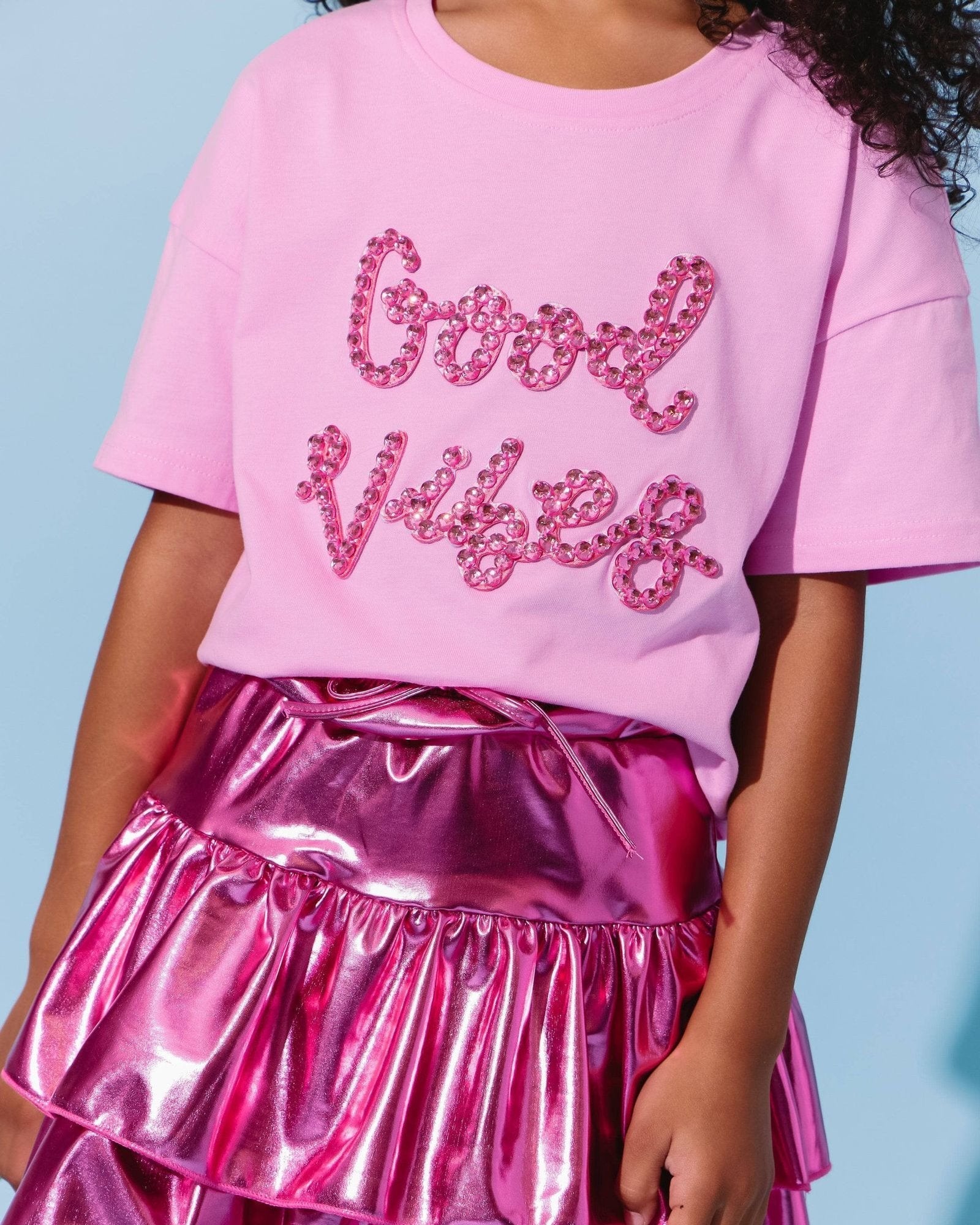 Pink Crystal Good Vibes T-shirt   image 2