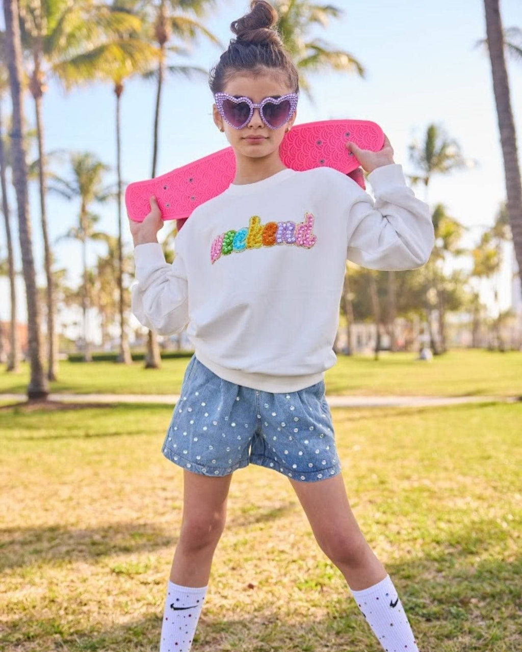 Rocker Crystal Denim Shorts   image 1