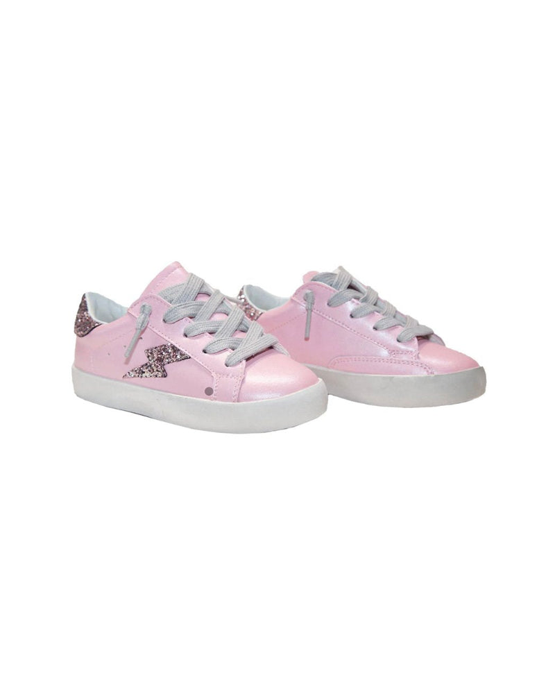 Rose Glitter Lightning Bolt Sneakers image 0