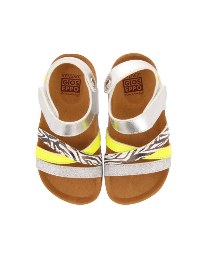 Itinga Girls Silver Footbed Sandals With Glittery Details image 1