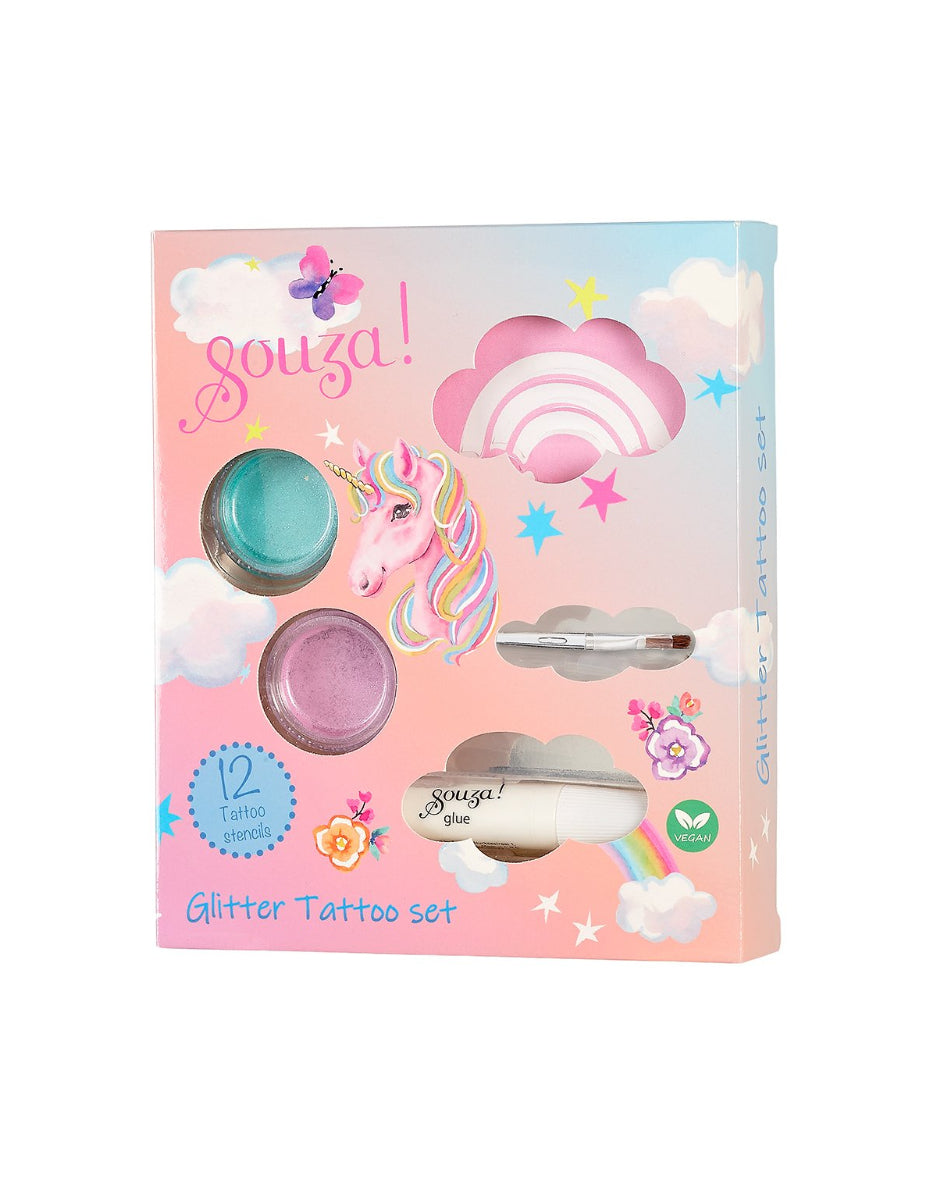 Glitter tattoo set unicorn image 1