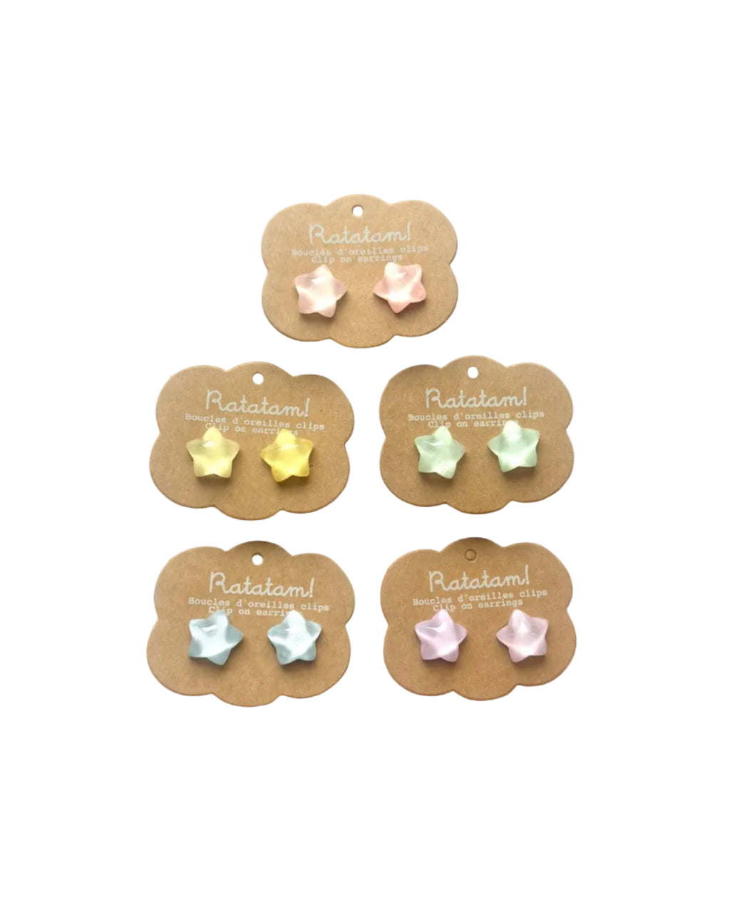 Set of 5 multicolor pairs of earrings STARS image 0