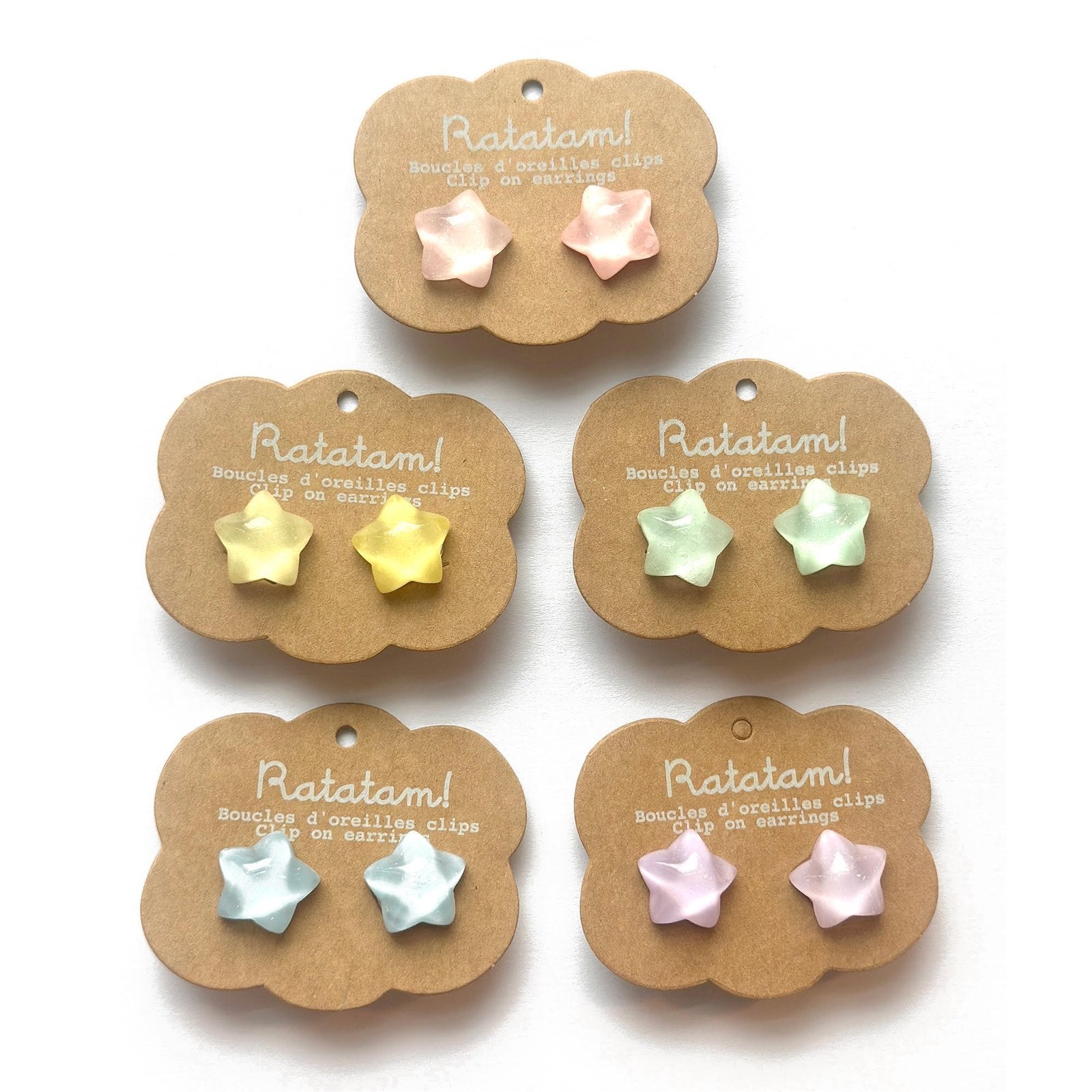 Set of 5 multicolor pairs of earrings STARS image 0