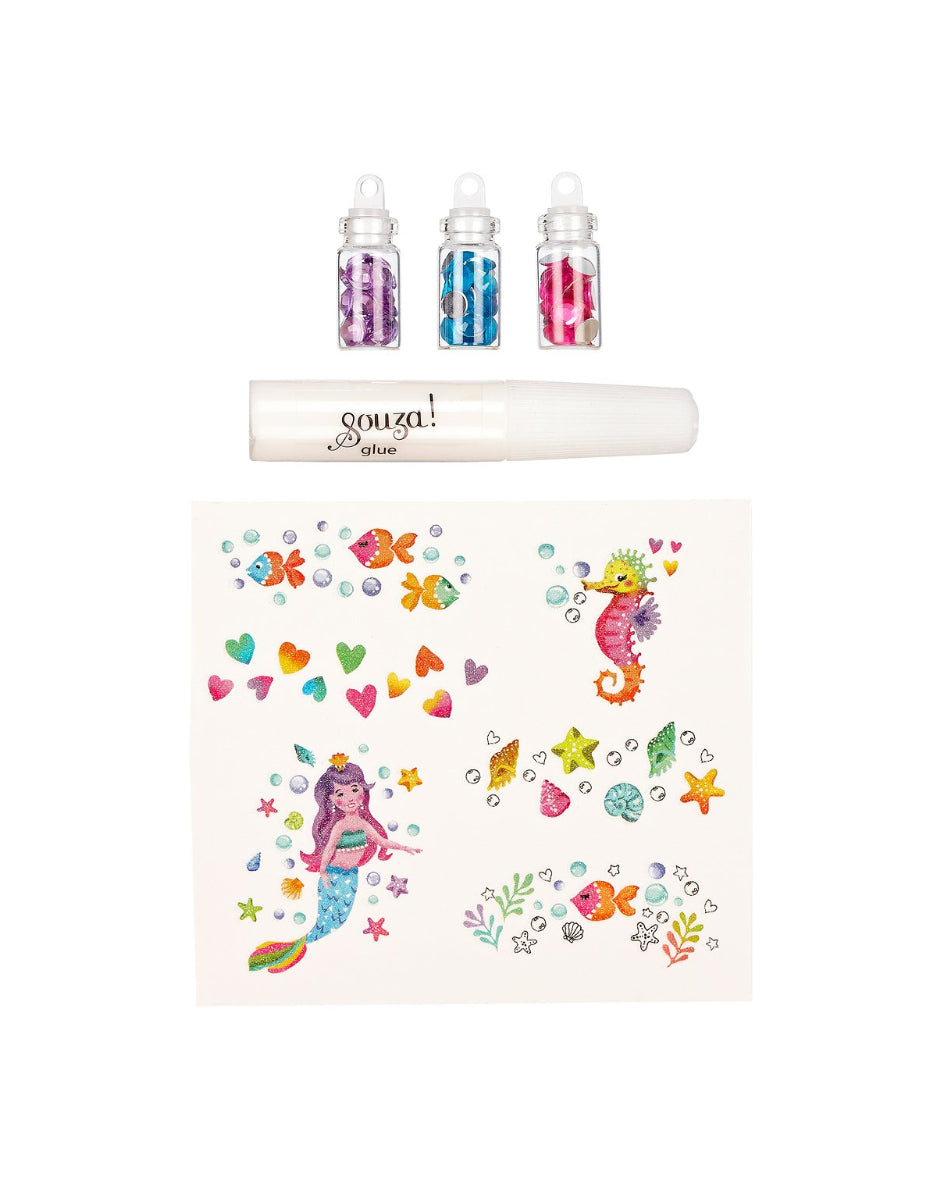 Temporary glitter tattoo mermaid image 0