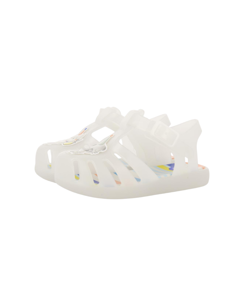 Uarini Babies White Jelly Shoes With Kitten And Puppy Design image 0