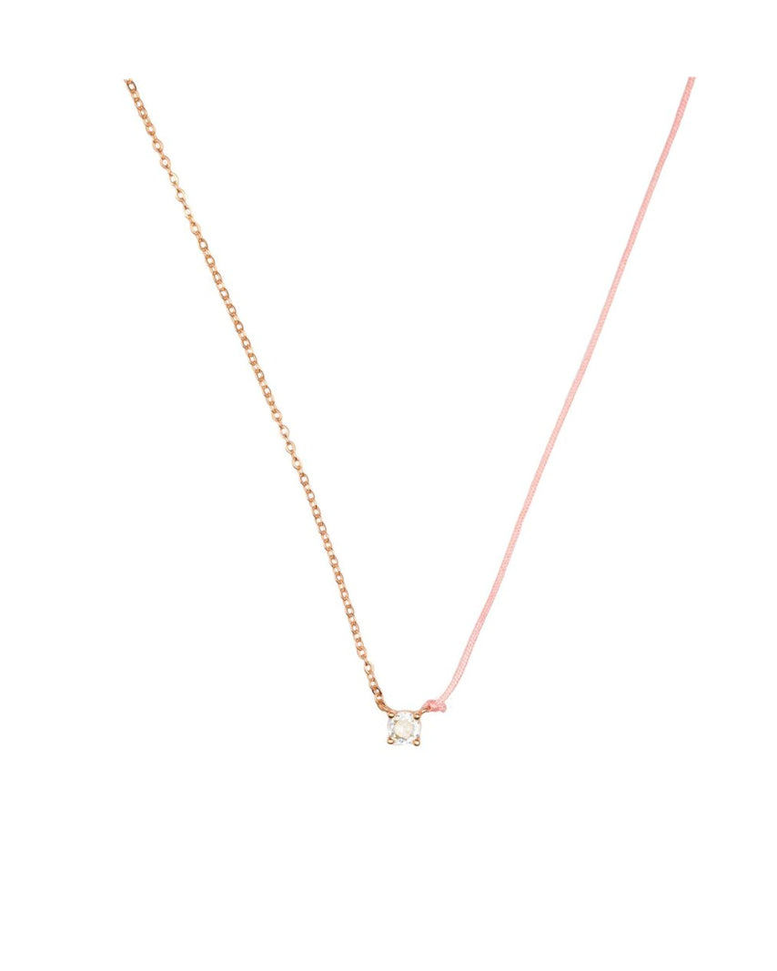 Romantic Love Heart Round Raindrop Oval Charm Necklace - Pink image