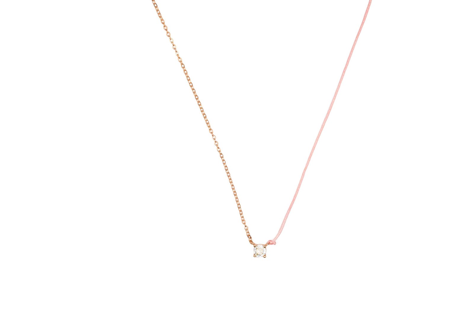 Romantic Love Heart Round Raindrop Oval Charm Necklace - Pink image