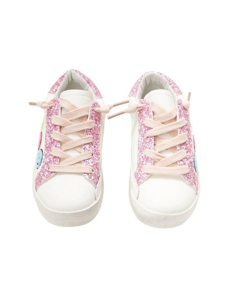 Charlotte Smiley Face Fuzzy Patch Sneakers image 1