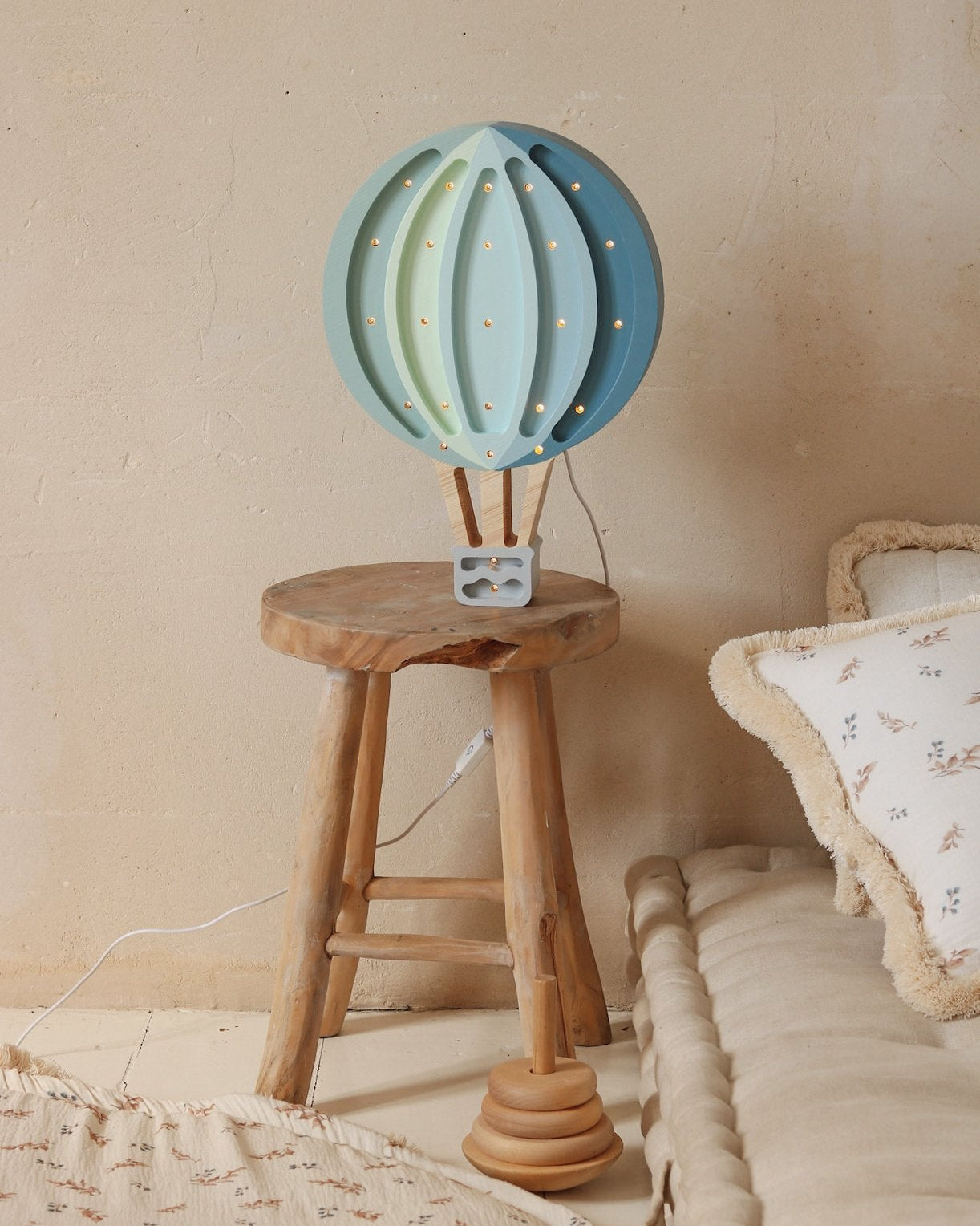 Hot Air Baloon Lamp Blue Rainbow image 3