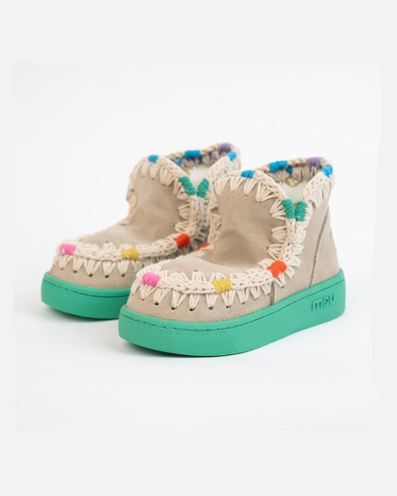 Summer Eskimo Sneaker Kid Multicolor Stitching - Green, 30 image