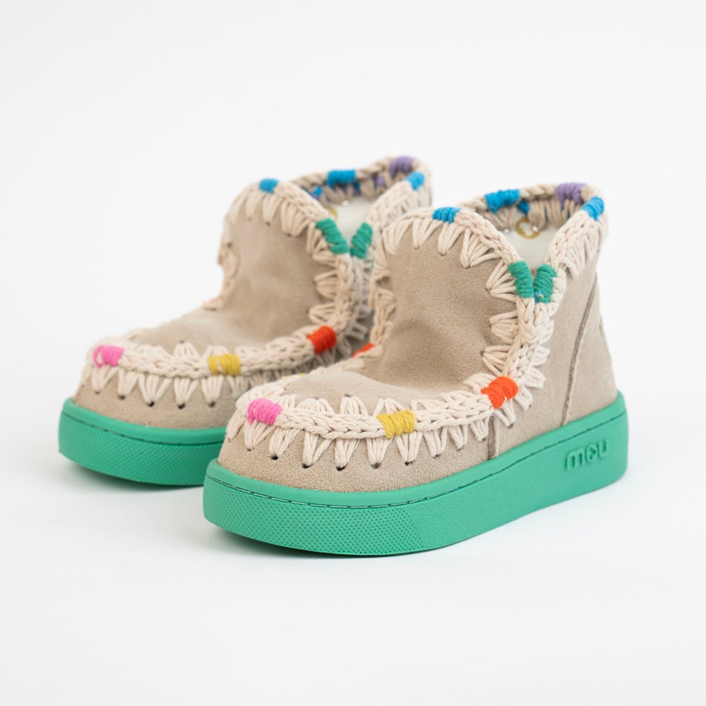 Summer Eskimo Sneaker Kid Multicolor Stitching - Green, 30 image