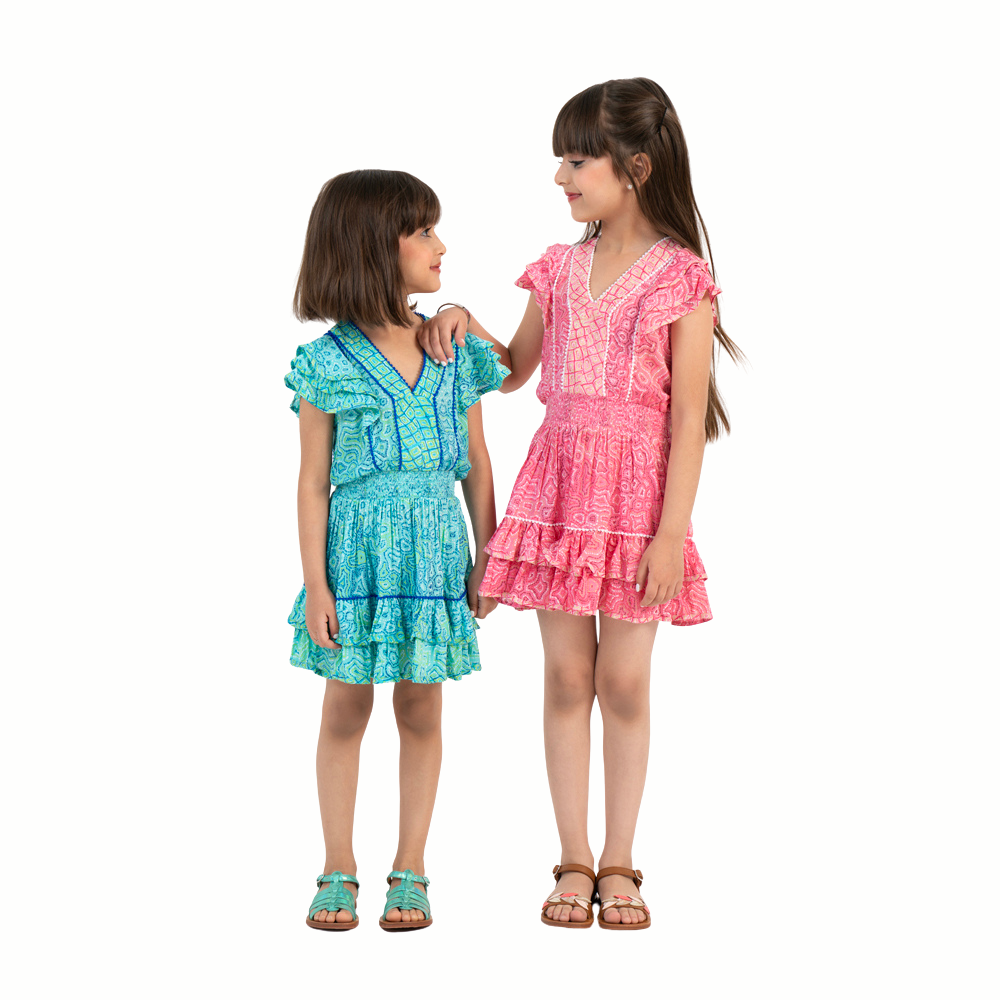 Mini Dress Camila V Kids Aqua Sea Water image 3