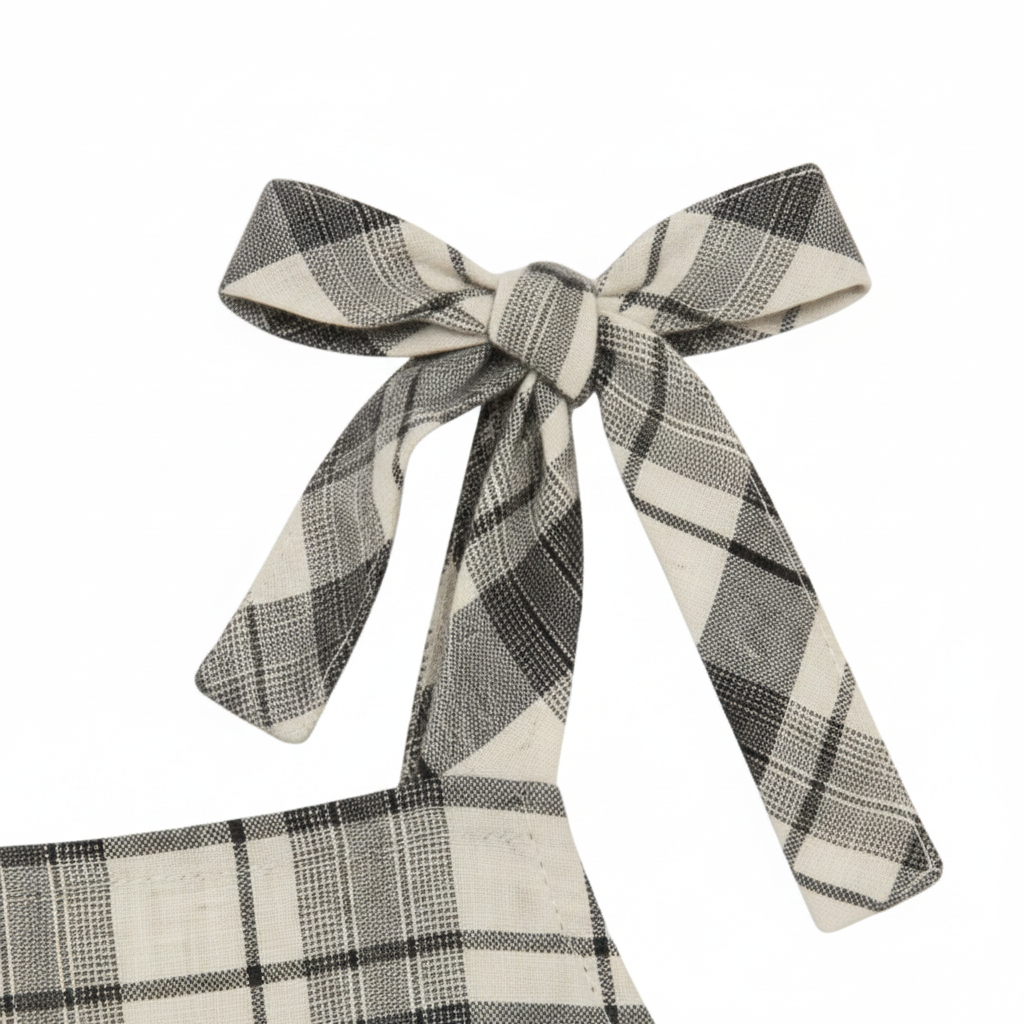 Black And Ivory Plaids Sky Jumpsuit