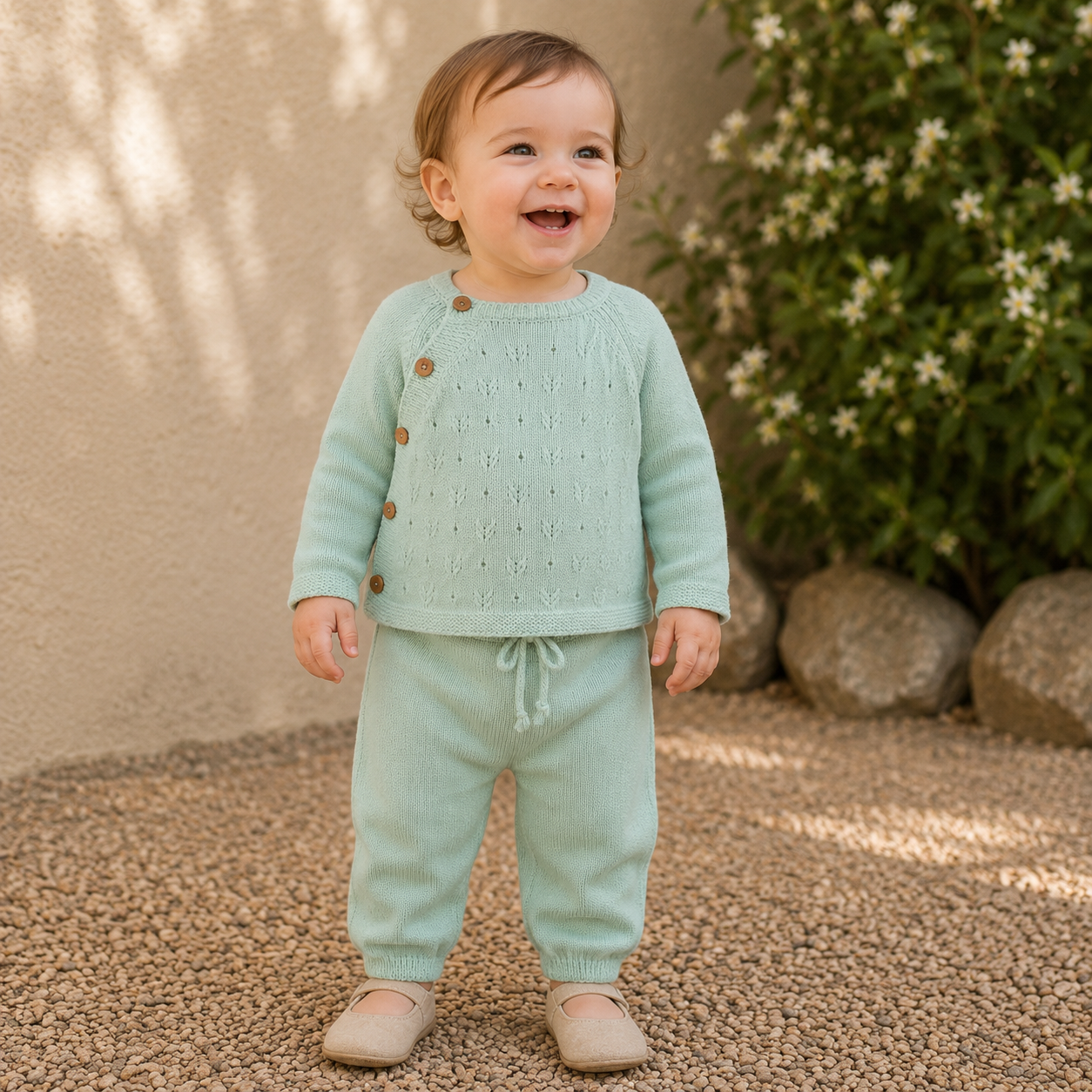 Openwork Tricot Newborn Pants