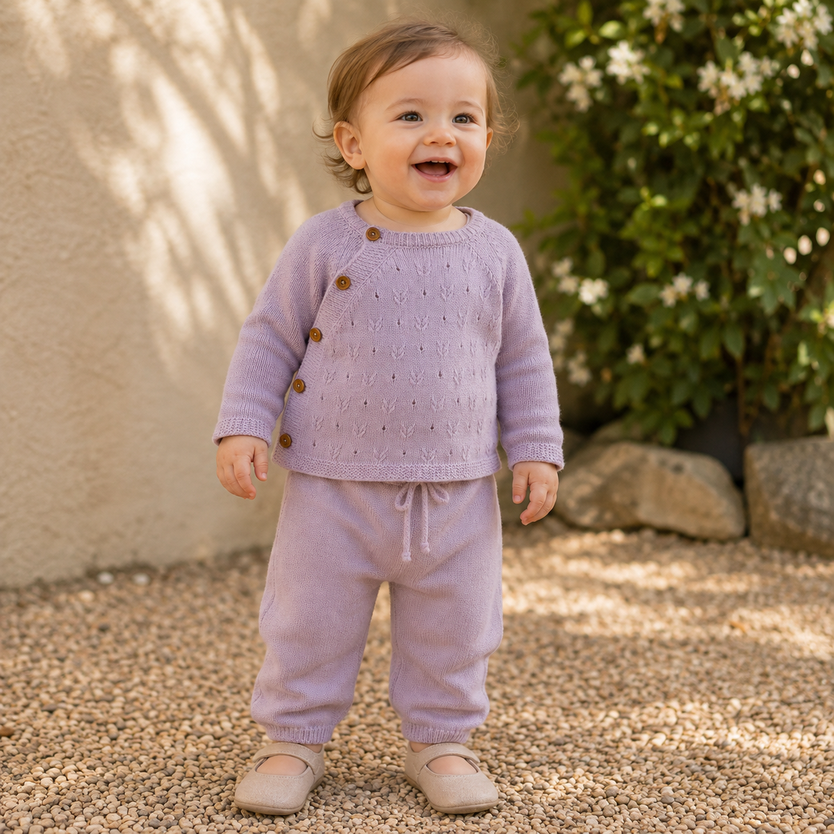 Openwork Tricot Newborn Pants