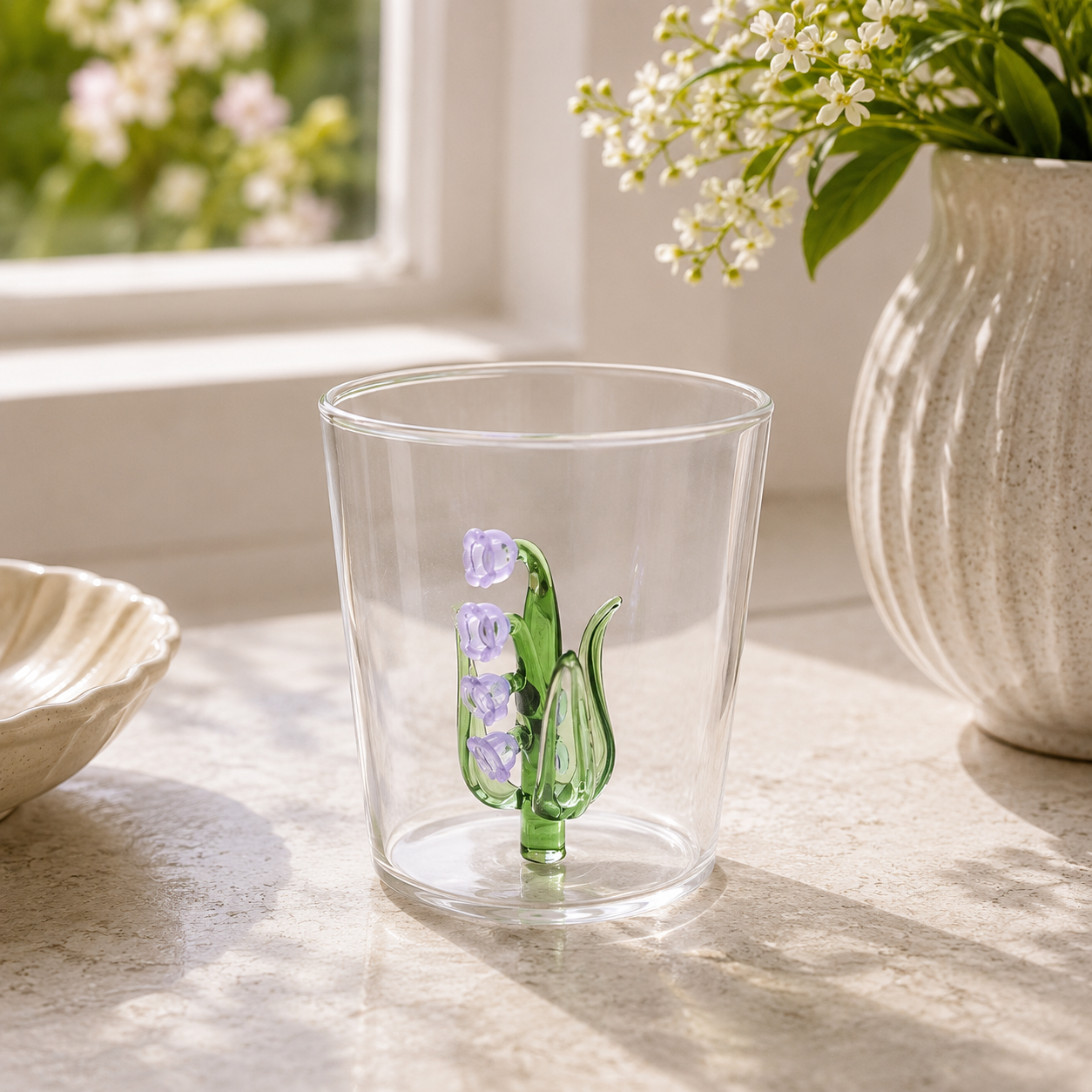Lily Of The Valley Glass Cup