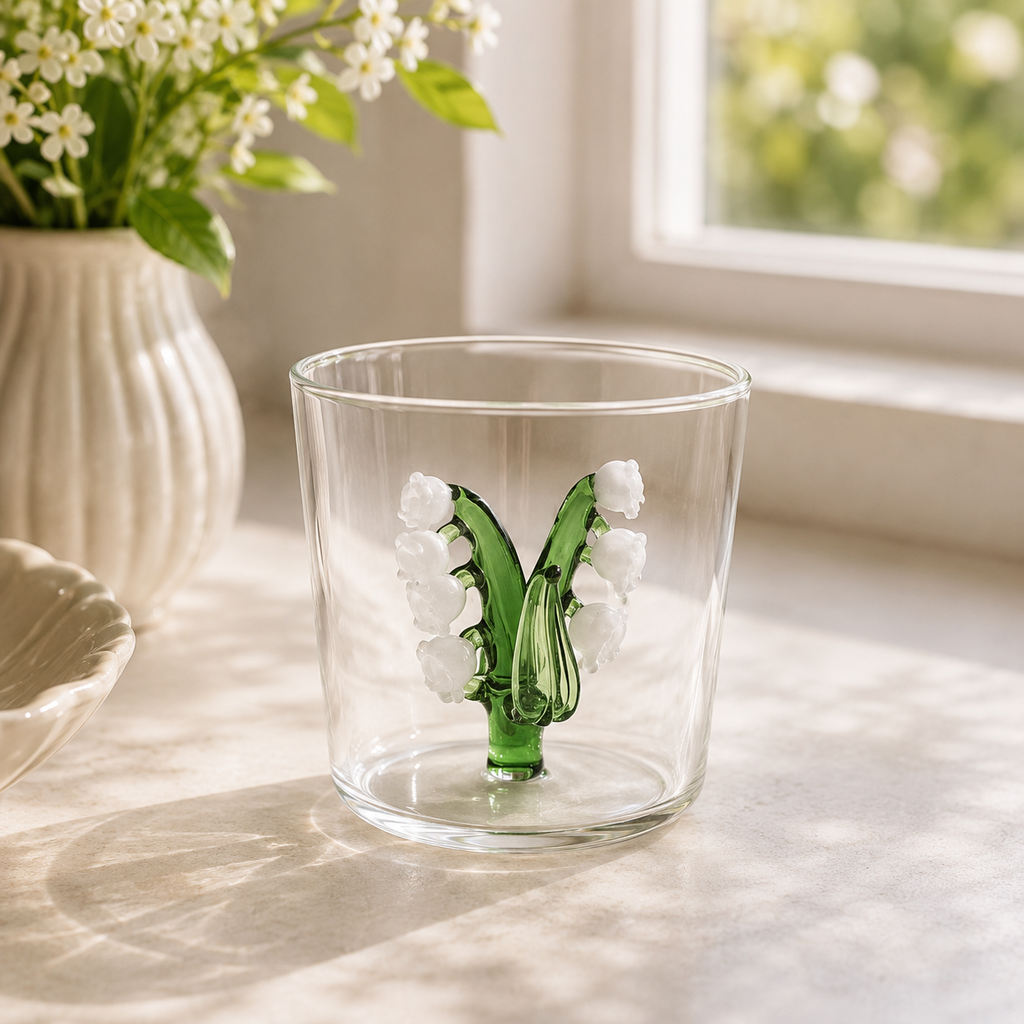 Lily Of The Valley Glass Cup