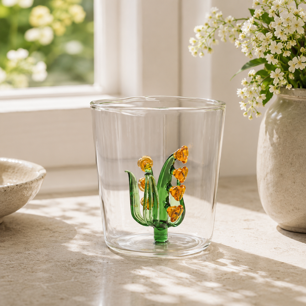 Lily Of The Valley Glass Cup