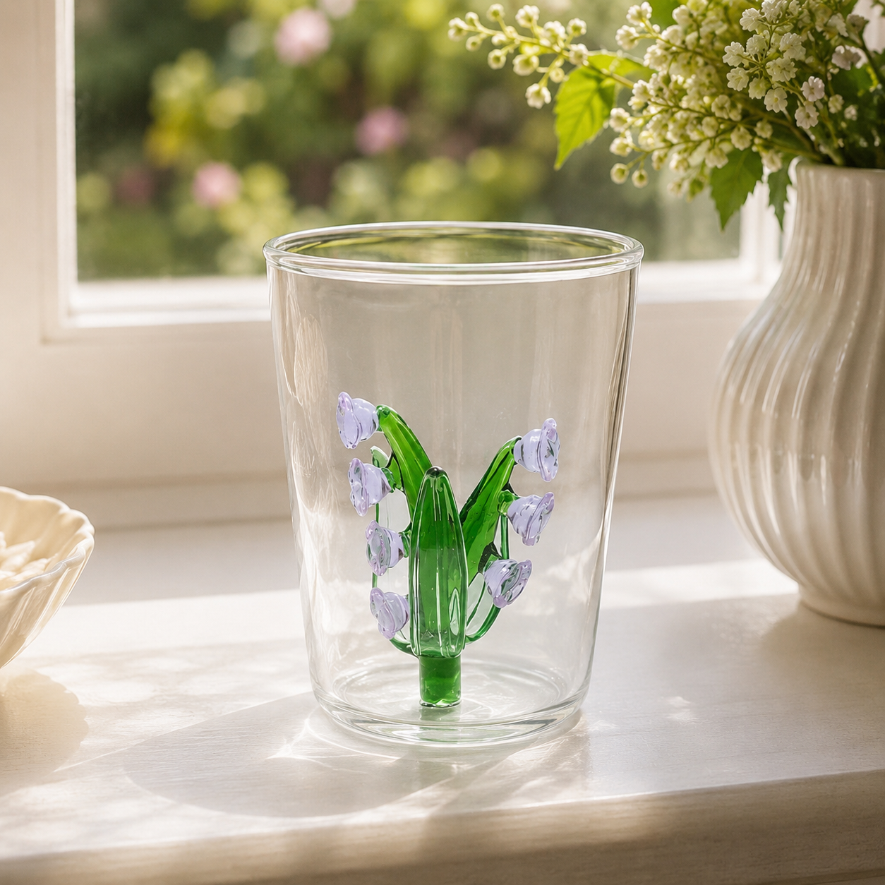 Lily Of The Valley Glass Cup