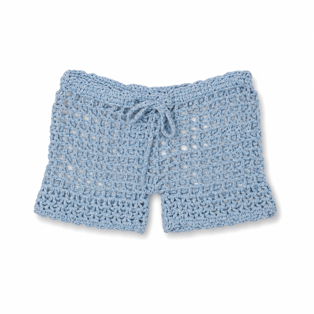 Blue Crochet Shorts