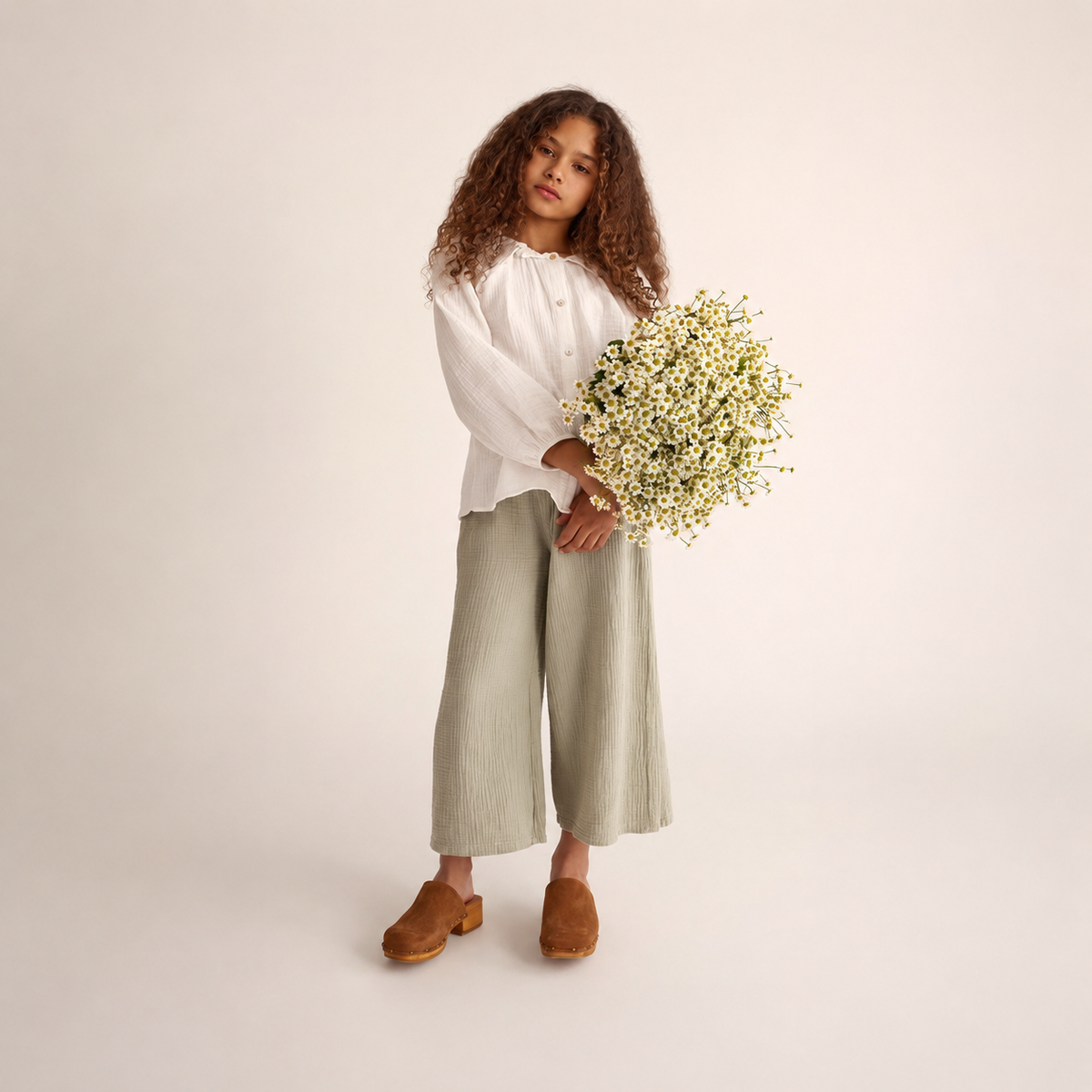 Soft Gauze Wide Pants - Sena