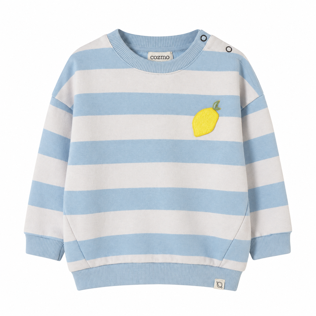 Striped Cotton Fleece Baby Sweatshirt