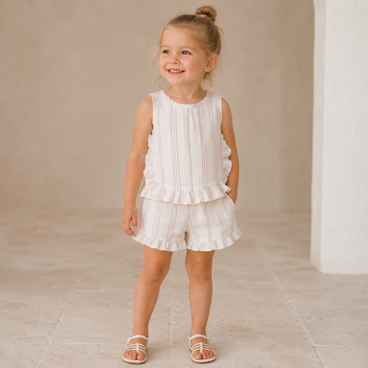 Frilled Bermuda Woven Lurex