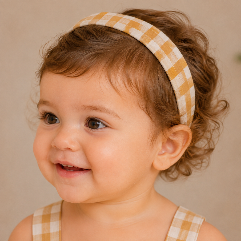 Headband Seersucker Caramel & Skin