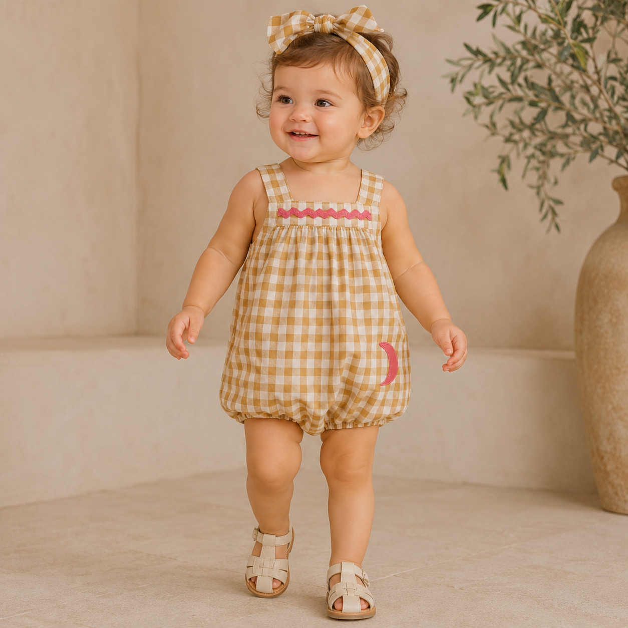 Romper Seersucker Skin & Caramel
