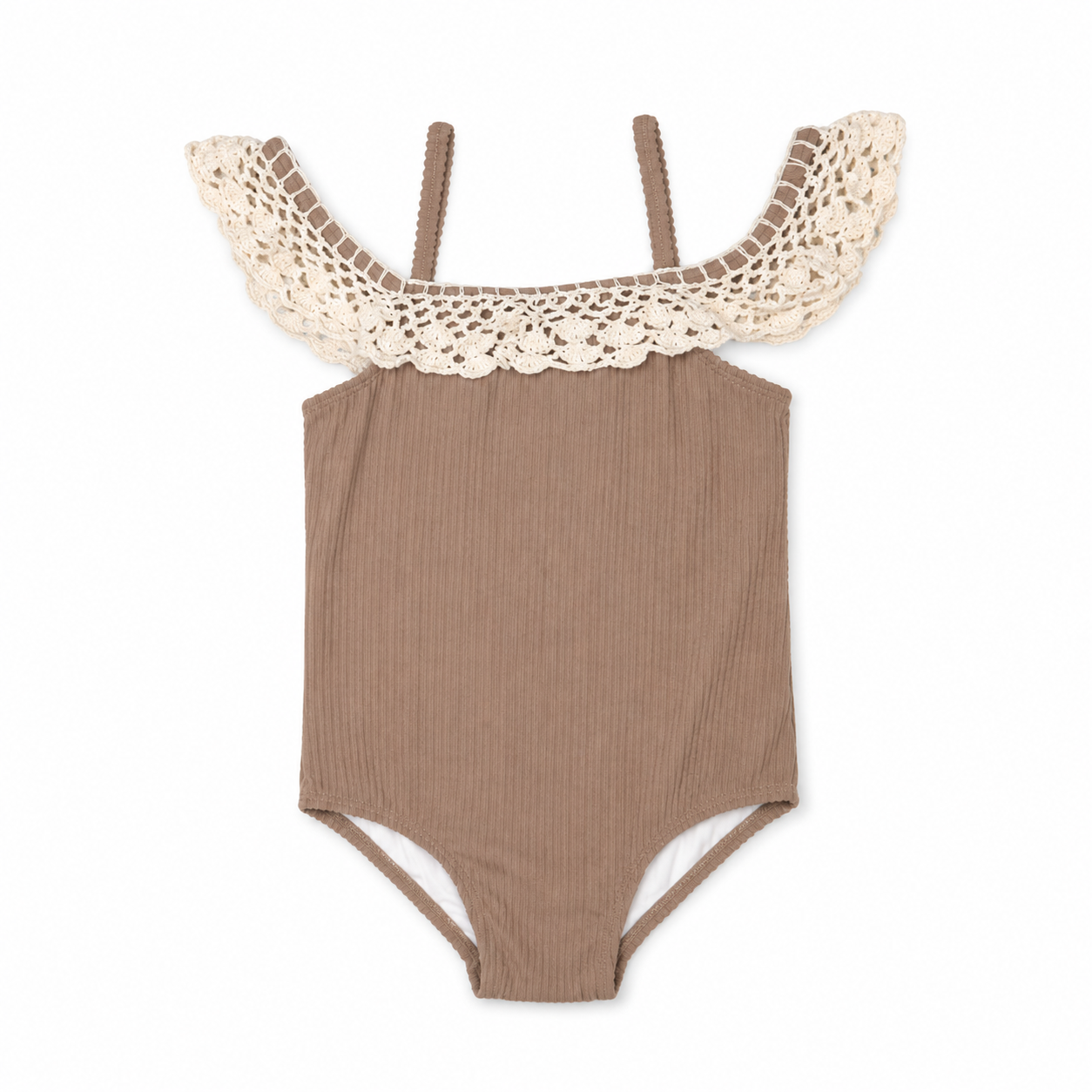 1 PC Tan Crochet Detail
