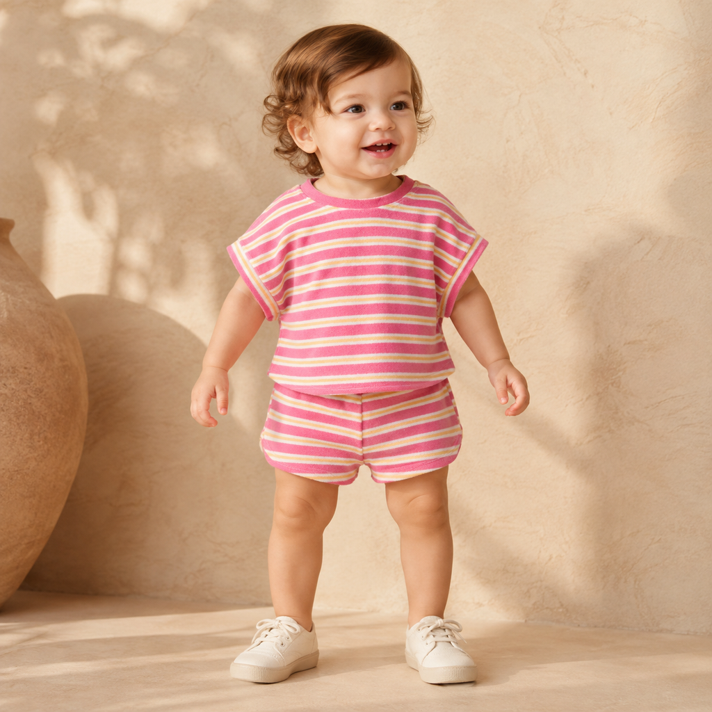 Shorts In Towel Stripes Azalea