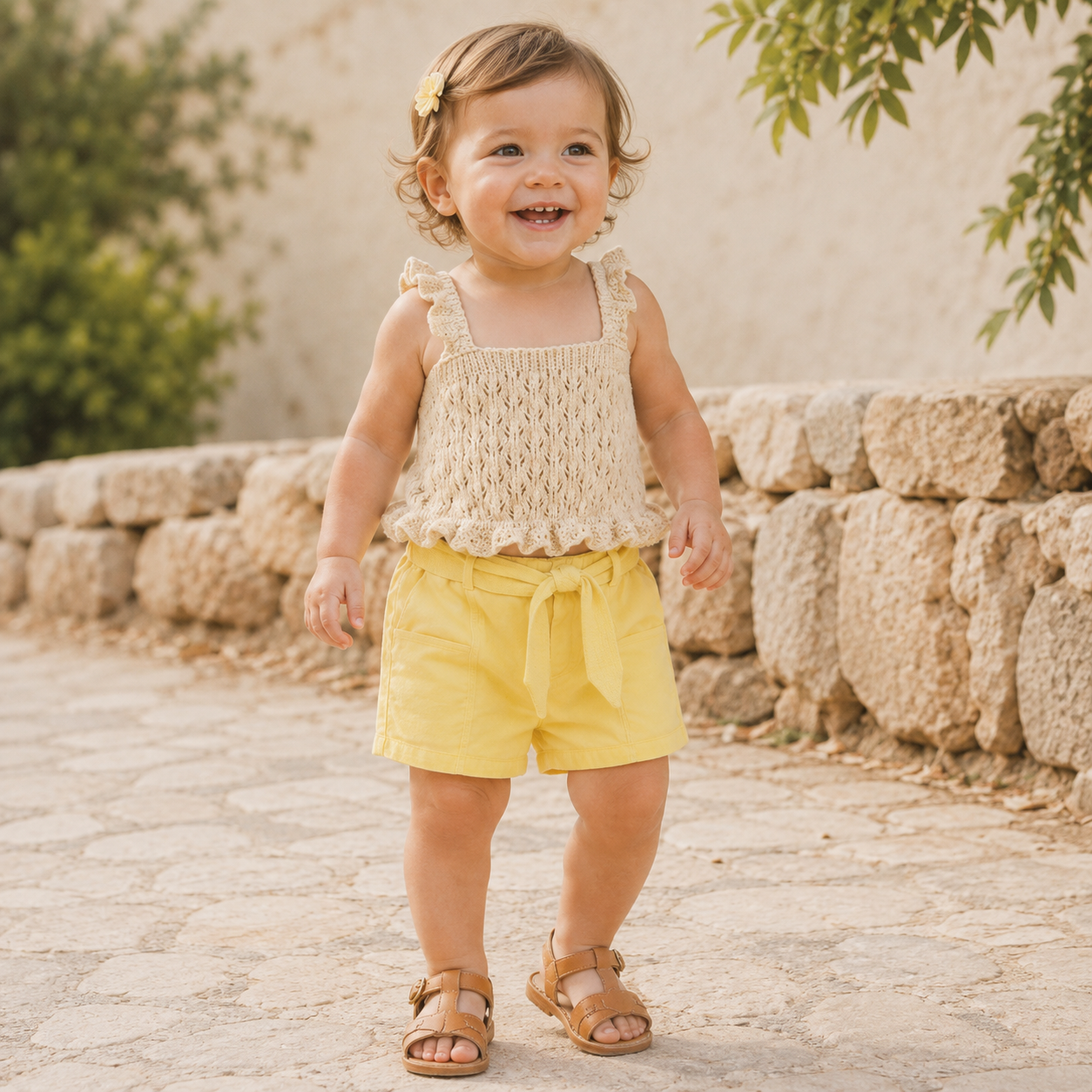 Openwork Tricot Baby Top