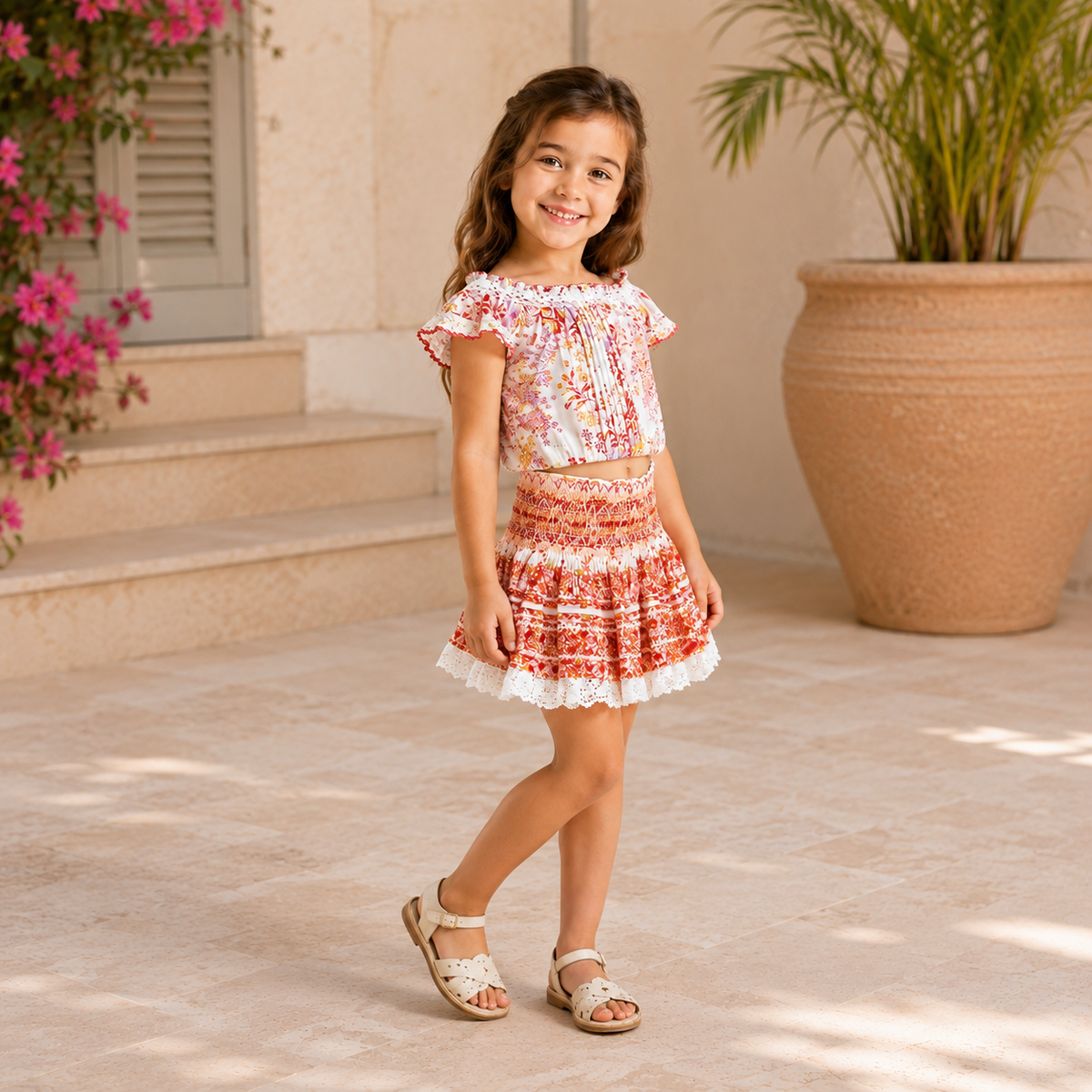Mini Skirt Galia Ct Stripe Kids Pink