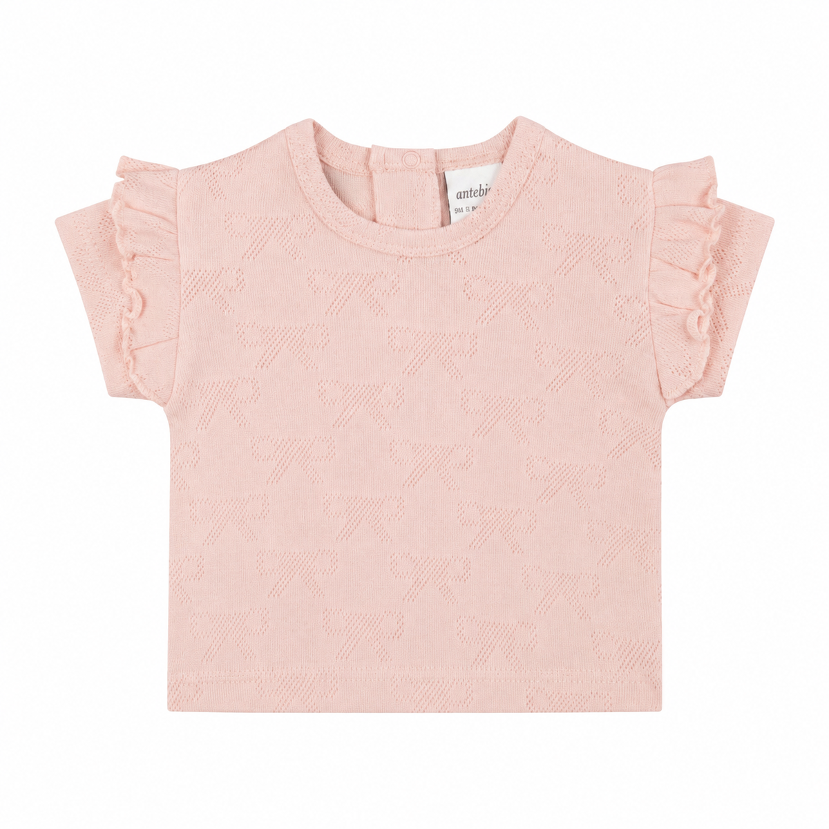 Ribbon Jacquard Ruffled T-Shirt