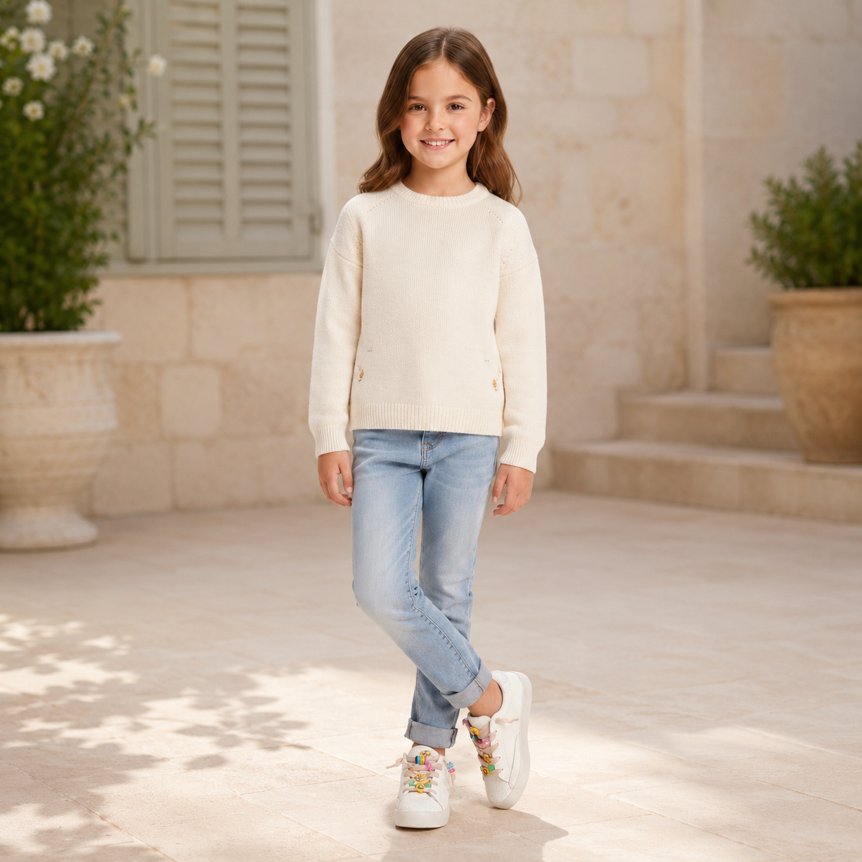 Mia Rainbow Beaded Sneakers