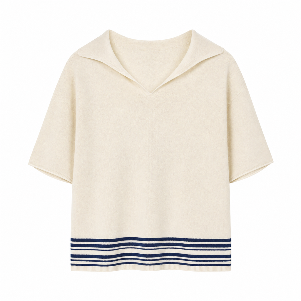Tricot Viscose Polo Sweater