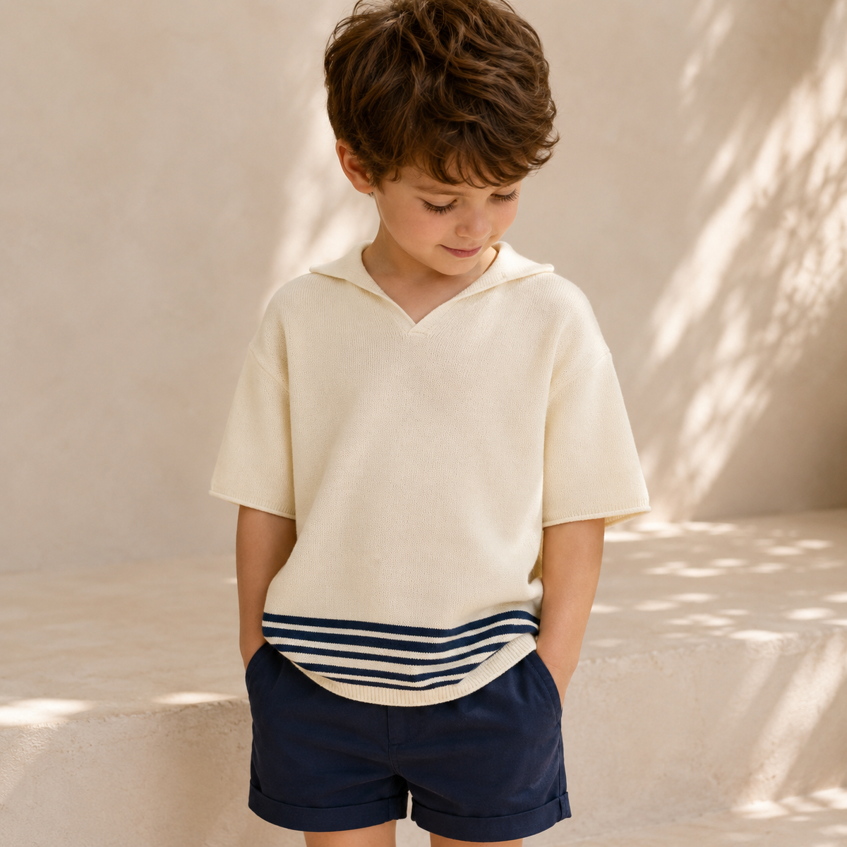 Tricot Viscose Polo Sweater