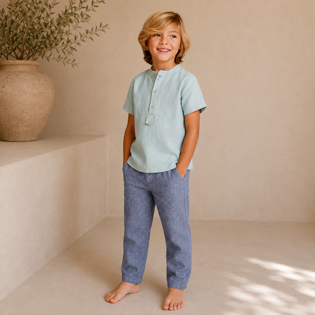 Blue Linen Pants