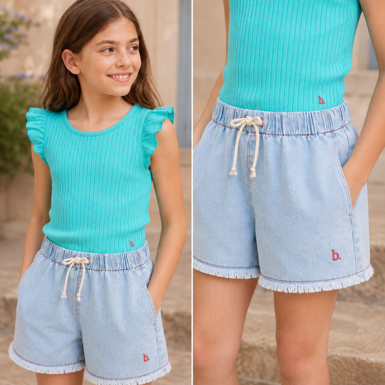 RIB Ruffle T-shirt