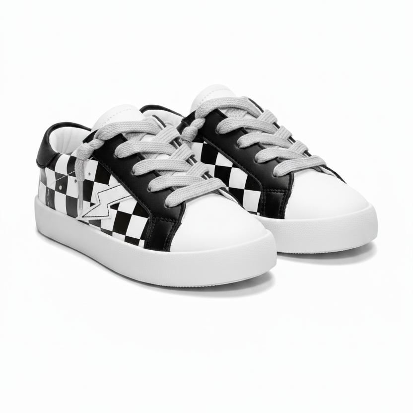 Mason Checkered Lightning Bolt Sneakers