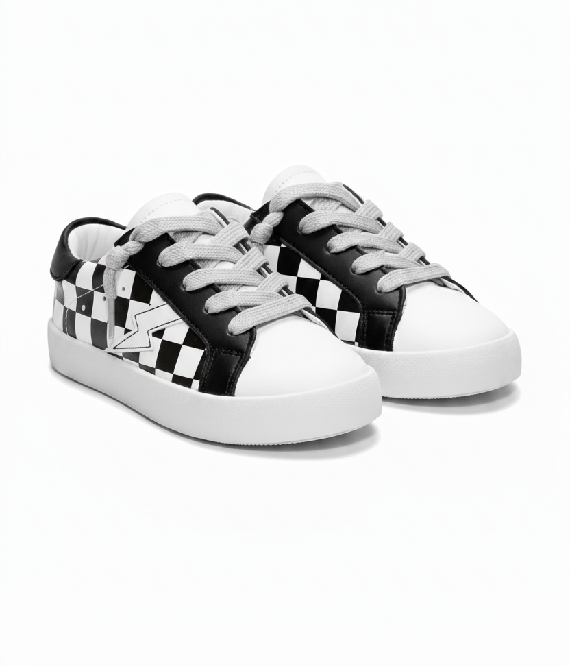 Mason Checkered Lightning Bolt Sneakers