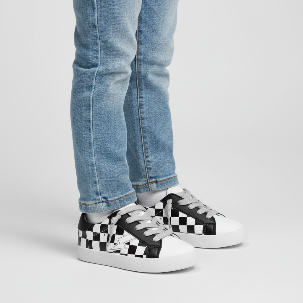 Mason Checkered Lightning Bolt Sneakers