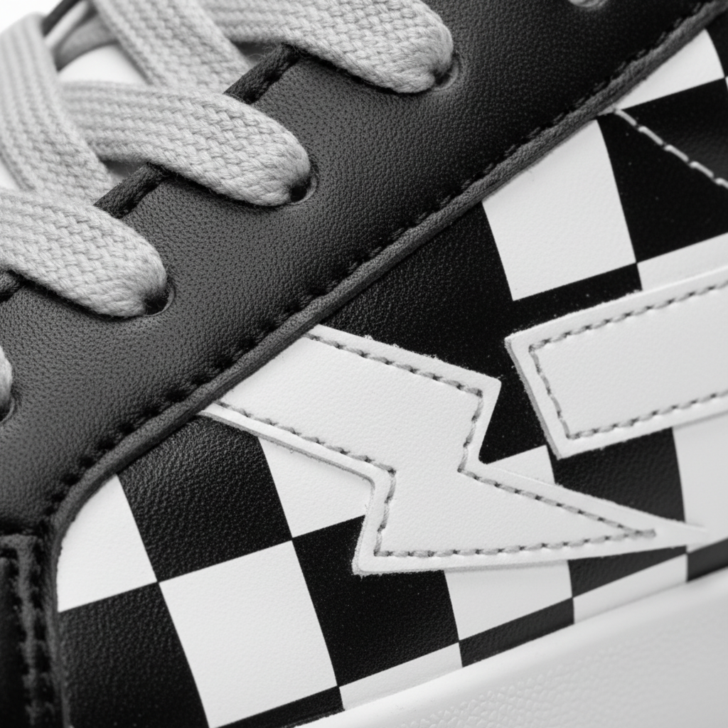 Mason Checkered Lightning Bolt Sneakers