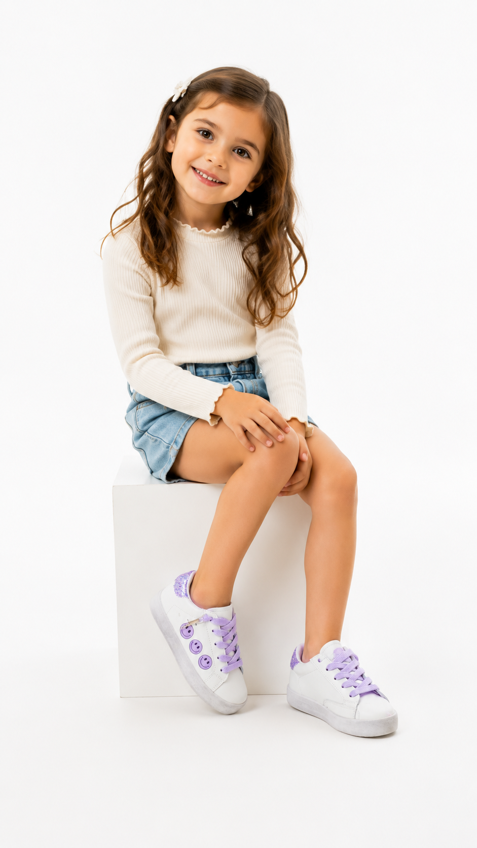 Violet Smiley Face Sneakers