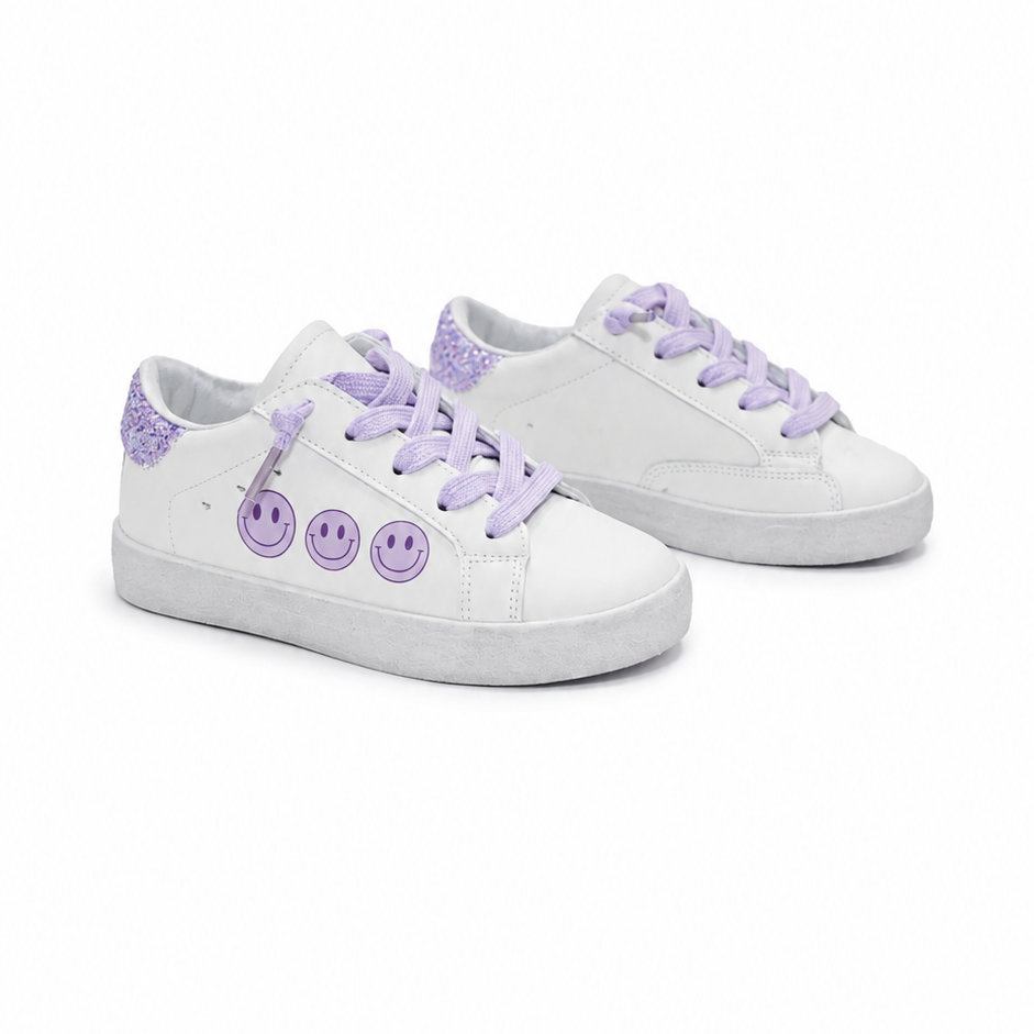 Violet Smiley Face Sneakers