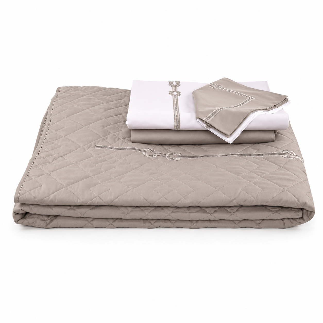 Grey Embroidered Bed Set