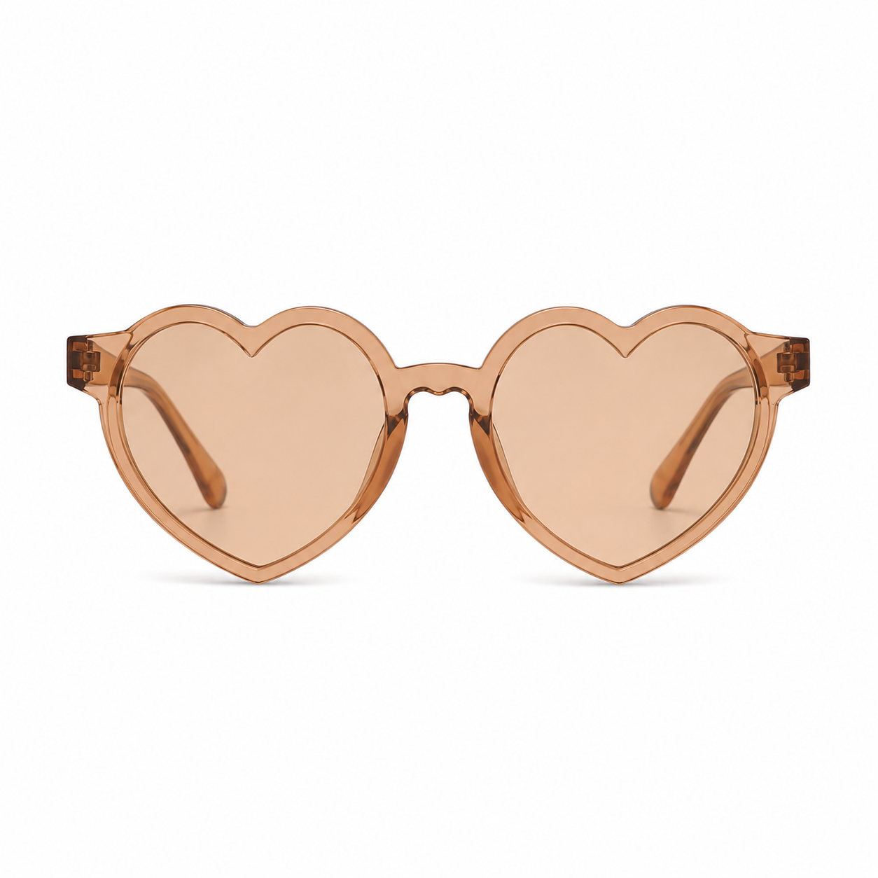 Heart Clear Brown Sunglasses
