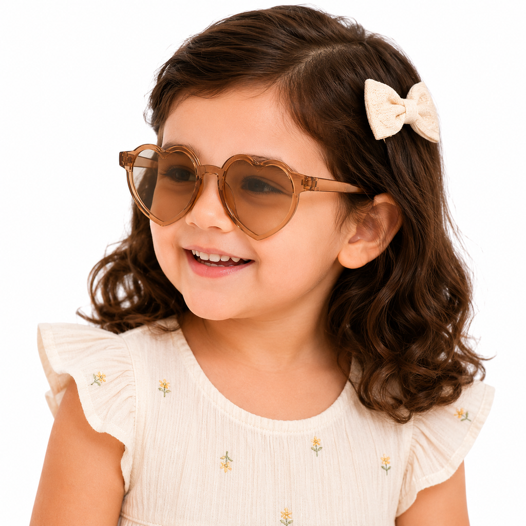 Heart Clear Brown Sunglasses