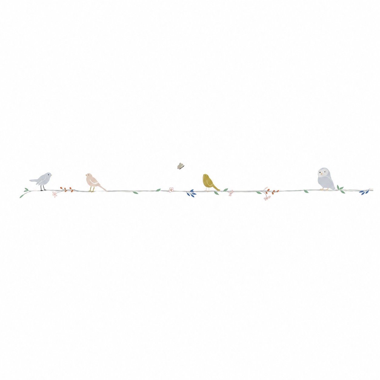 Flowers And Birds - Wallborder
